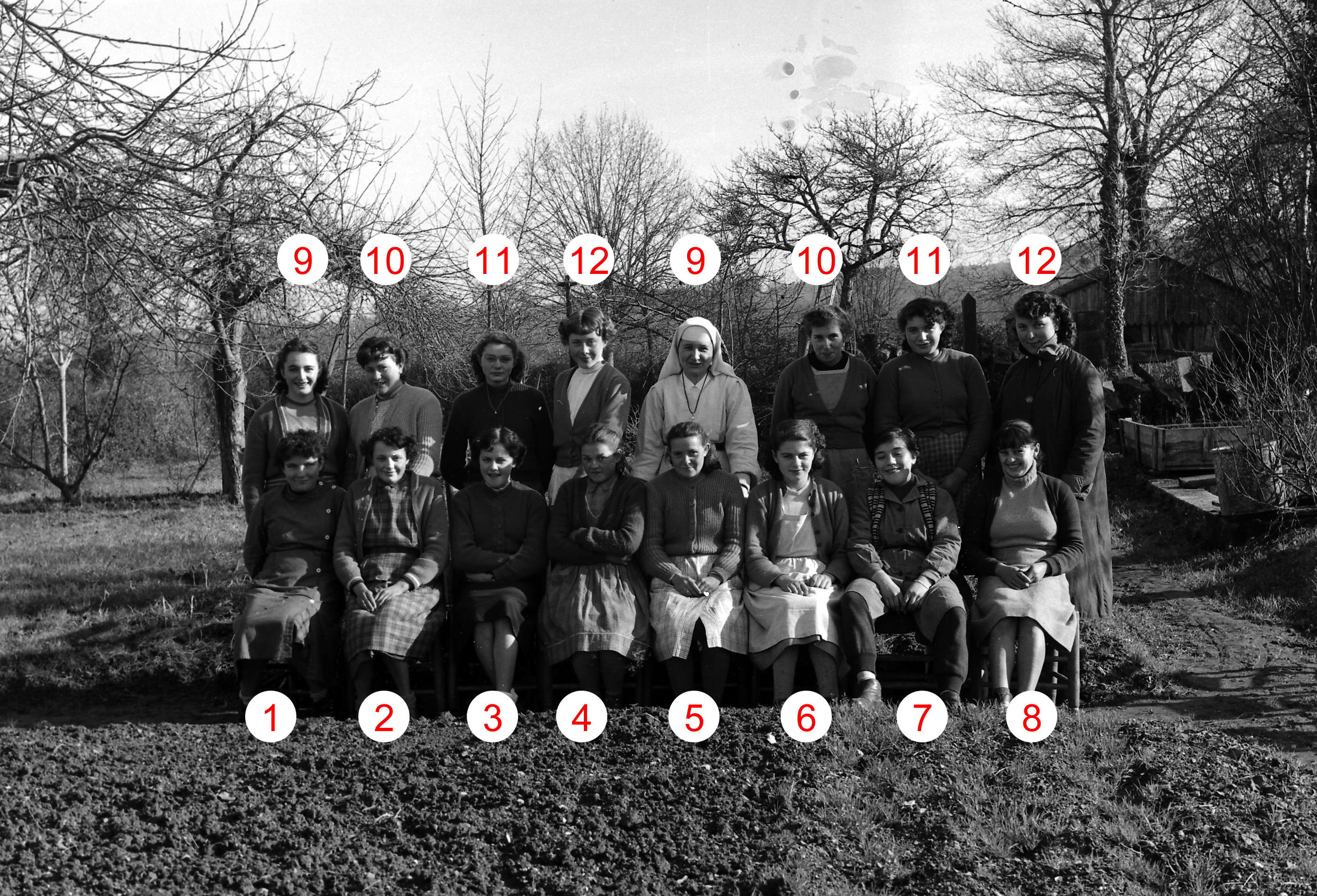 Élèves du cours ménager 1955-56